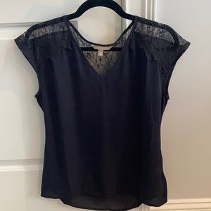 Banana republic navy lace blouse